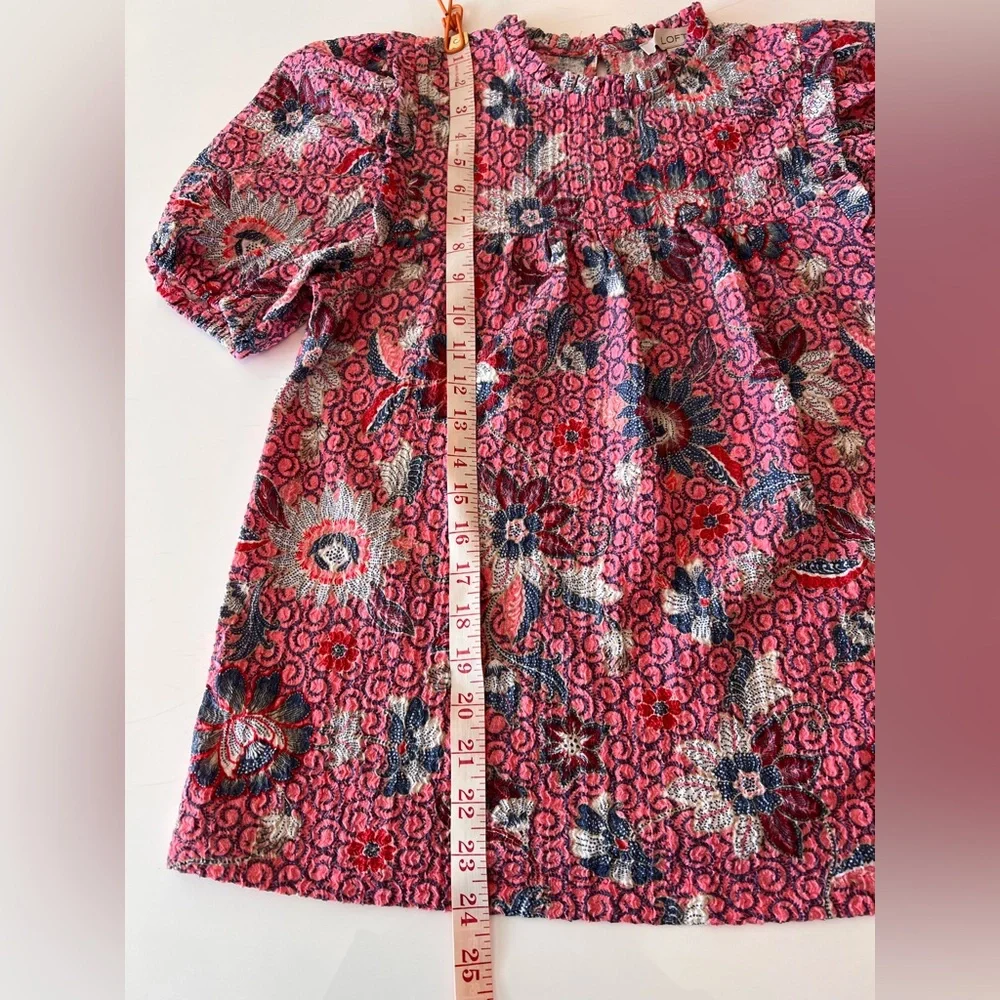 Loft Floral Puff Sleeve Top size xs